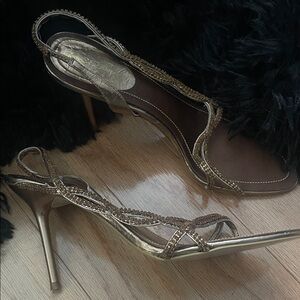 Elegant Gold Strappy Heels